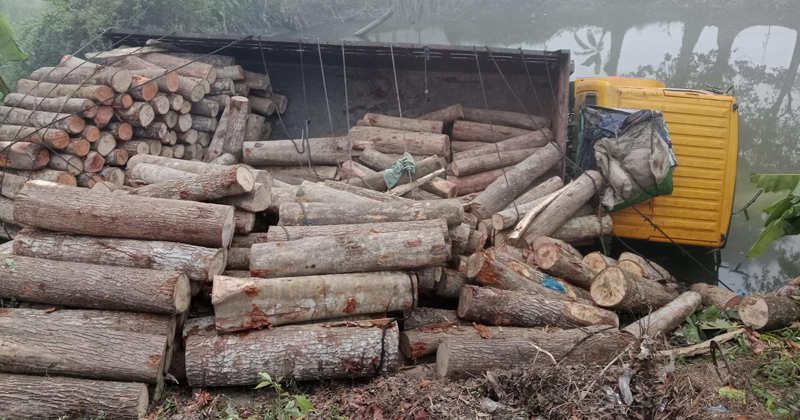 রাজৈরে দাড়িয়ে থাকা ট্রাকে সজোরে ধাক্কা, হেলপার নিহত 