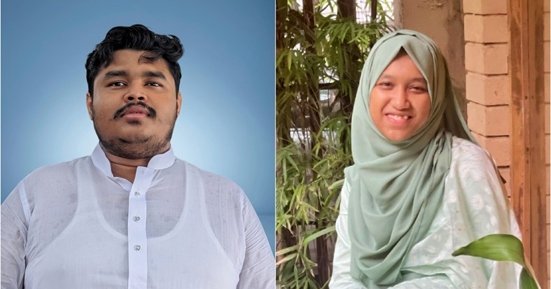সভাপতি যুবরাজ ও সম্পাদক বুশরা। ছবি: প্রতিবেদক