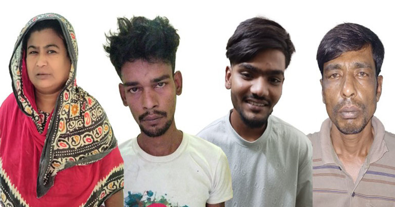গ্রেফতারকৃত মাদক কারবারিরা । ছবি: প্রতিবেদক