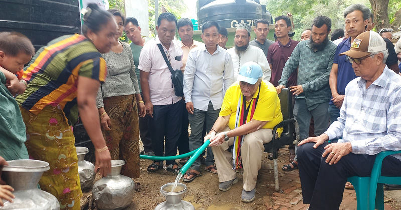 সাংসদ সাচিং প্রু জেরীর উদ্যোগে পানি পাচ্ছেন দুর্গম পাড়ার গ্রামবাসীরা