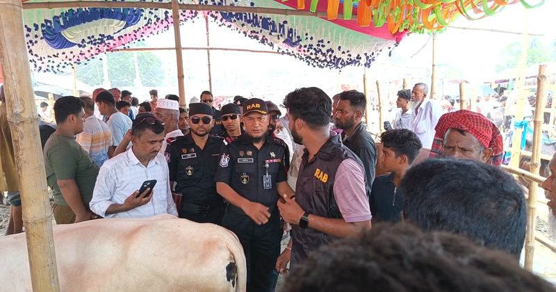 মাদারীপুরে গরুর হাটে নিরাপত্তায় র‍্যাবের টহল জোরদার