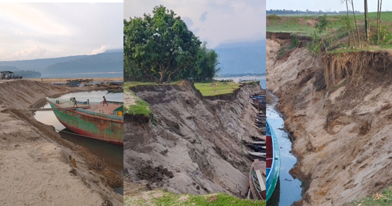 তাহিরপুরে বালুখেকোদের থাবায় বিলীন হতে বসেছে শিমুল বাগান, স্থানীয়দের ক্ষোভ