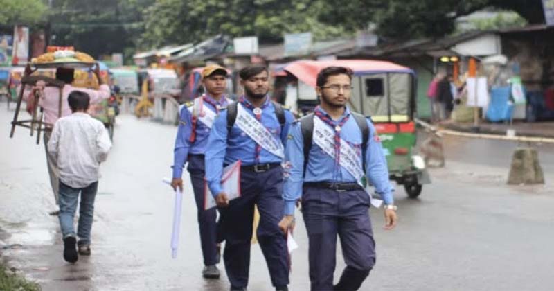 গাজীপুর থেকে ১৫০ কিলোমিটার পদযাত্রায় তিন রোভার স্কাউট