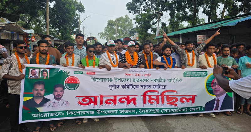 উপজেলা ছাত্রদলের আনন্দ মিছিল