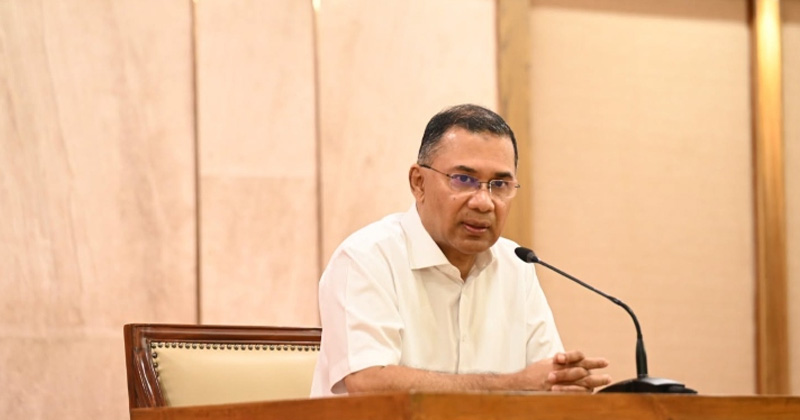 অনুষ্ঠানে বক্তব্য দিচ্ছেন তারেক রহমান