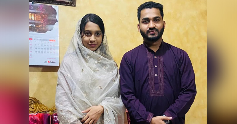 নিহত স্ত্রী নিহা ও পলাতক স্বামী মারুফ। ছবি : প্রতিনিধি
