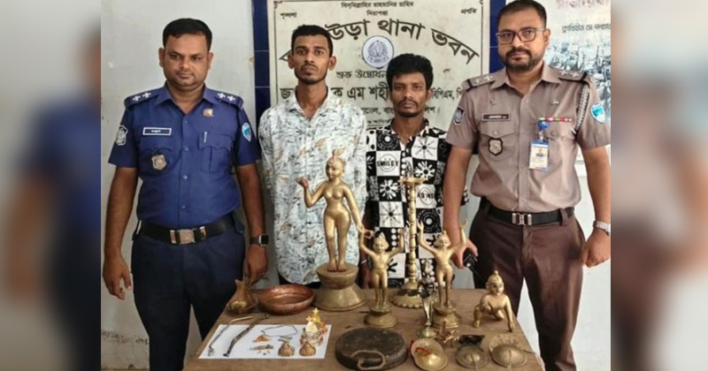 আখাউড়ায় মন্দিরে চুরি, ১৭ ঘণ্টার অভিযানে গ্রেপ্তার ২