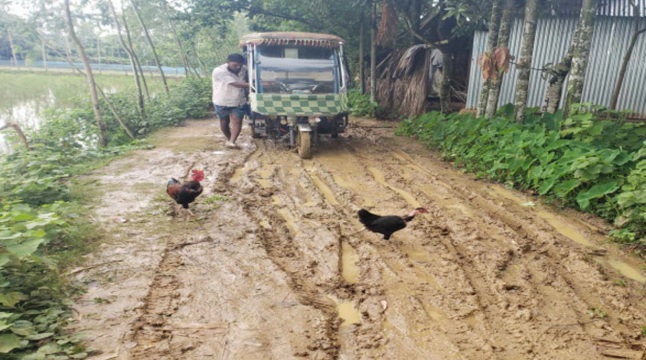 সড়কের বেহাল দশা, ভোগান্তিতে এলাকাবাসী